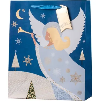 Dárková taška Taška dárková 260x320 mm anděl, bílá, modrá 71 gram