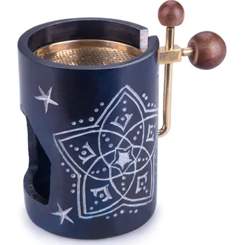 Vonná tyčinka Puja Kadidelnice mastek na čajovou svíčku, nastavitelná výška, průměr 7,5 cm, výška 11,5 cm, modrá