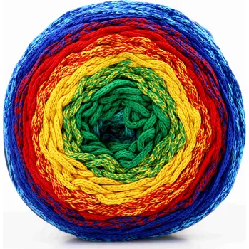 Příze Chainy Cotton Cake ReTwisst 42 tyrkysová, zelená, žlutá, červená, modrá