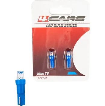 Autožárovka 4CARS LED ŽÁROVKY 1LED 12V T5 MODRÁ