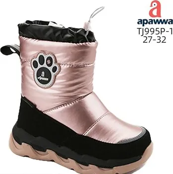Dívčí zimní obuv APAWWA dětské sněhule TJ995P-1 růžovo-černé Velikost: 27