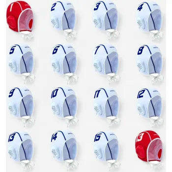 Plavecká čepice DECATHLON Sada 16 čepic na vodní pólo bílé BÍLÁ