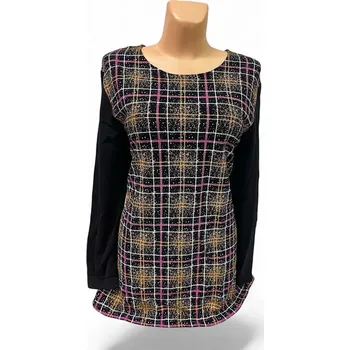 Dámský svetr Teplá tunika LOPPDA, Barva Pestrá, Velikost XXL, Materiál 89% Pes 7% Sp 4% Vs