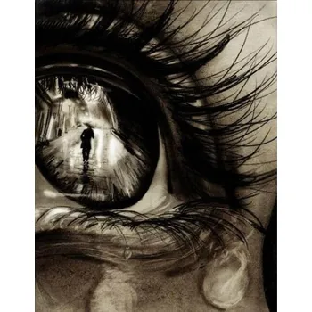 Diamantové malování Diamantové malování - Neodcházej - oko a slzy (50x70)