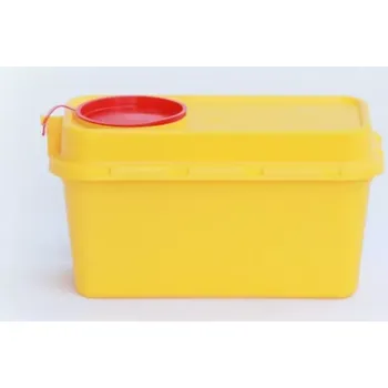 Popelnice NÁDOBA NA MEDICINÁLNÍ ODPAD 1,25L HRANATÁ VČETNĚ UZÁVĚRU 94/207/108 MM (KARTON 100KS)