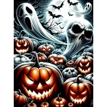 Diamantové malování Huacan Duchové a dýně
