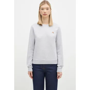 Pánská mikina Bavlněná mikina Maison Kitsuné Fox Head Patch Regular Sweatshirt, M, šedá, 09X