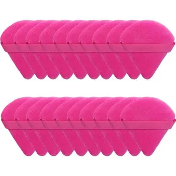 Make-up Sametová trojúhelníková houbička na make-up | makeup houbička, kosmetické potřeby - 20 ks růžově červené