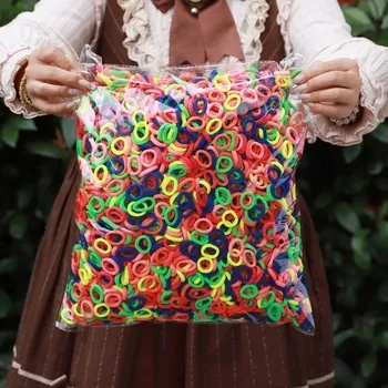 Barevné gumičky do vlasů pro děti | dětské doplňky, vlasové gumičky 100 ks - světlé barvy