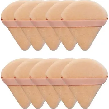 Houbička na make-up Sametová trojúhelníková houbička na make-up | makeup houbička, kosmetické potřeby - 10ks barva kůže