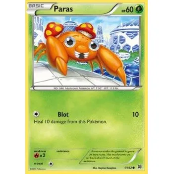 Sběratelská karetní hra Pokémon BKT 001/162 Paras - BREAKthrough Stav: Excellent, Verze: NORMAL