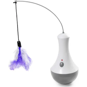 Hračka pro kočku Otočná hračka pro kočky s pírkem