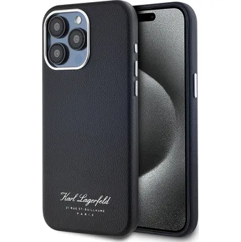 Pouzdro na mobilní telefon Karl Lagerfeld Grained PU Hotel RSG Zadní Kryt pro iPhone 15 Pro Black 57983120338