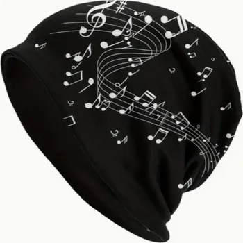 Hudebniny Hudební zimní čepice pro muzikanty - potisk letící notová osnova