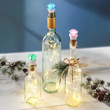 Vánoční dekorace LED řetěz Zátka do láhve, sada 3 ks bílá