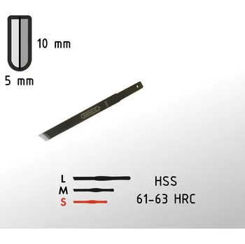 Pracovní nůž GURTOOL 10mm hladicí nůž (skew) bez rukojeti (malý s rovným ostřím)
