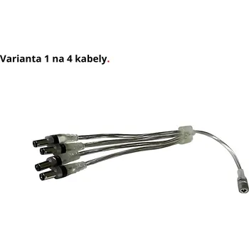 Napájecí kabel Rozbočka Adaptér 1 na 4 a 1 na 2 Kabely Neon Světlo PVC LED DC Napájecí Kabel 1 na 4 Kabely