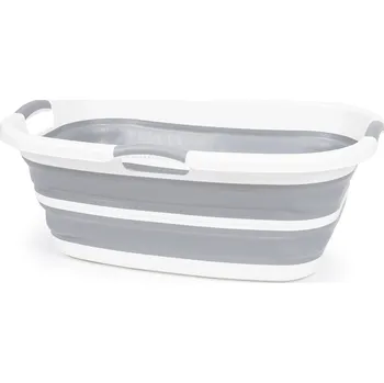 Koš na prádlo 4Home Skládací silikonový koš na prádlo Clean 67x25.5x44 cm 27 l šedá
