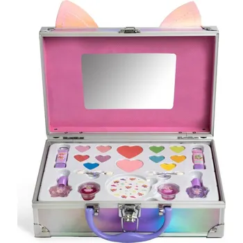 Kosmetika Martinelia My Best Friends oční stíny 10 ks + rtěnka 2 ks + lak na nehty 2 ks + tvářenka 2 ks + štětec 2 ks + nálepky + kosmetický kufřík 1 ks