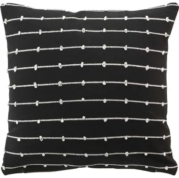 Dekorativní polštářek Douceur d'intérieur Dekorační polštář LINECHIC, recyklovaná bavlna, 45 x 45 cm, černý