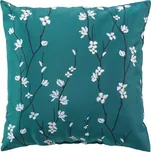 Douceur d'intérieur Dekorční polštář SAKURA, třešňová větvička, 45 x 45 cm, modrá mořská barva