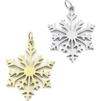 Materiál na výrobu šperku Leštěná nerezová vločka 24mm - Nerez RL