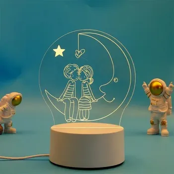 Lampička Dekorace do bytu | LED noční světlo, 3D lampa - 36,3 barvy