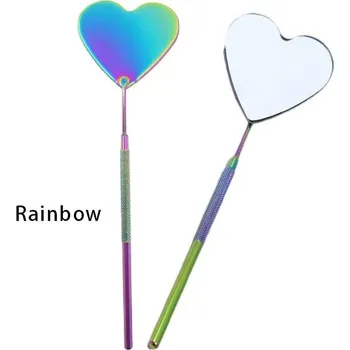 Kosmetické zrcátko Zrcátko pro kontrolu prodloužených řas ve tvaru srdce | Kosmetické zrcátko, Zrcátko na řasy - Duha