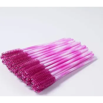 Péče o řasy a obočí Kartáček na řasy krystalový mini | kosmetický kartáček, kartáček na prodlužování řas 50 ks - Růžově červená