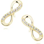 Stříbrné náušnice NEKONEČNO GOLD se zirkony Ag 925; ≤1 g.