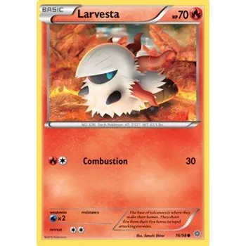 Karetní hra Pokémon AOR 016/098 Larvesta - Ancient Origins Stav: Excellent, Verze: NORMAL