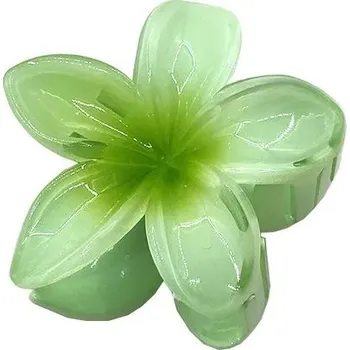 Boho květinová spona do vlasů | ozdobná spona, vlasový doplněk - zelený