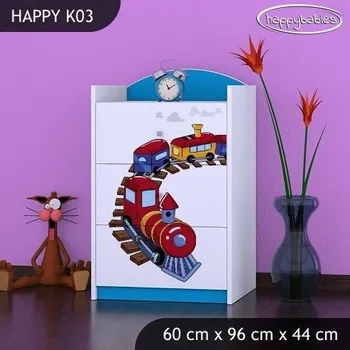 Dětský pokoj Dětská komoda MAŠINKA - TYP 3, modrá