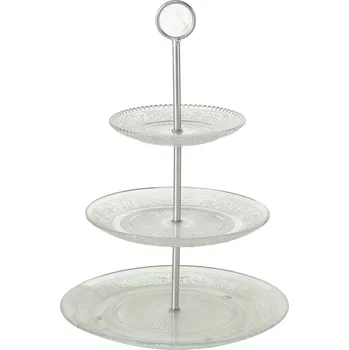 Boltze Home Skleněný podnos na cukroví RELIEF, 35 cm