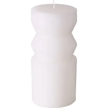 Svíčka Boltze Home Dekorační svíčka CELONA, parafín, 14 x 6,5 cm, bílá