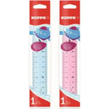 Dětské zboží Pravítko 15 cm Kores - transparentní / mix 2 barev