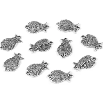 Přívěsek Výprodej - Ozdobný díl / přívěsek křídla 11x19 mm - platina 10ks Varianta: platina, Balení: 10 ks