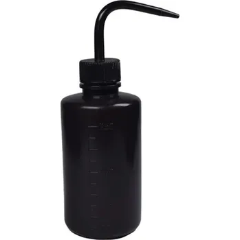 Plastová láhev 250 ml čirý plast na vodu | láhev, nádoba - černý