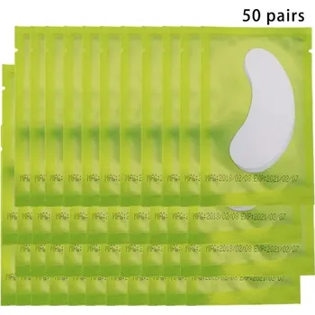 Péče o řasy a obočí Gelové podložky pod oči pro aplikaci řas | Gelové polštářky, kosmetické potřeby 50x2 ks - 50KS-zelená
