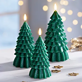 Svíčka Weltbild LED Voskové svíčky Jedle, sada 3 ks 493297