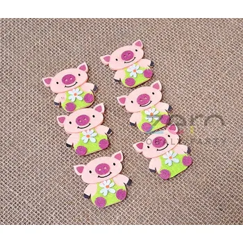 kreativní sada Prasátko filcové samolepicí (6 ks) - barevné