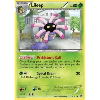 Sběratelská karetní hra Pokémon PLB 003/101 Lileep - Plasma Blast Stav: Near Mint, Verze: NORMAL