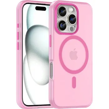 Pouzdro na mobilní telefon Matný průsvitný kryt s MagSafe pro iPhone 16 Pro Max - růžový