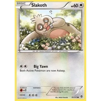 Volný čas Pokémon FFI 081/111 Slakoth - Furious Fists Stav: Excellent, Verze: NORMAL