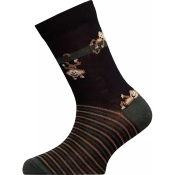 Dětské merino ponožky opičky 28-30 černé