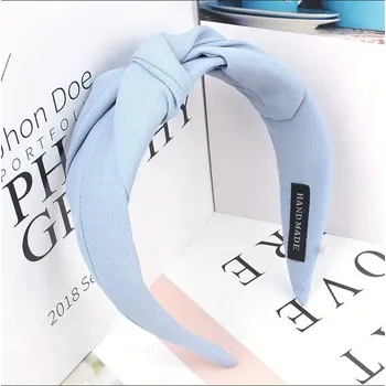 Čelenka Dámská široká látková čelenka | Vlasové doplňky - světle modrá