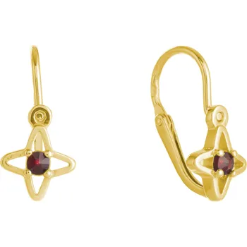 Náušnice Stříbrné náušnice s českým granátem, zlacené - hvězda Zapínání: brizura