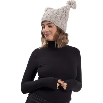 Čepice Vlněná čepice s dvěma bambulemi / světle šedá