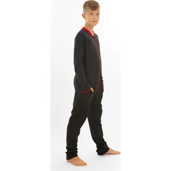 Chlapecké pyžamo Dendy Chlapecký overal pyžamový dlouhý Black Velikost: 146