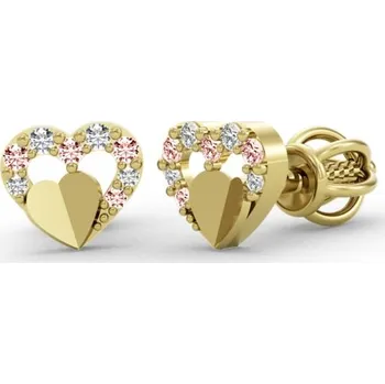 Náušnice Couple, Zlaté náušnice Darcy, žluté zlato se zirkony, 585-66-3-0077.0Z00.0.00.108.05